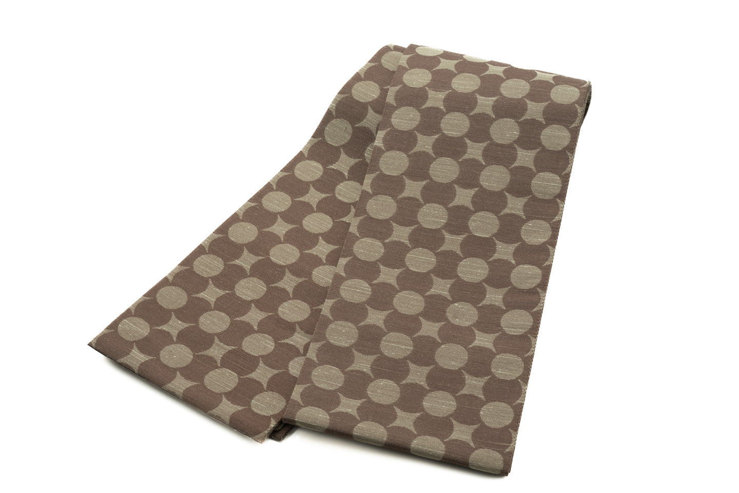 Online限定/即納品【紗楽(総紗縫)の半巾】南蛮七宝文様/茶×グリーン