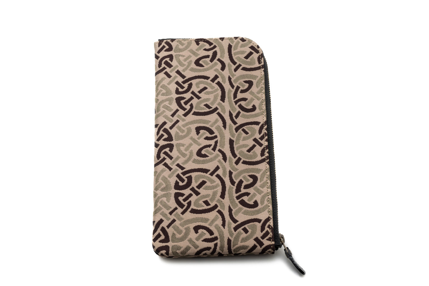 【CelticのLⅡ型 長財布】ケルト文様/二重織・黒茶