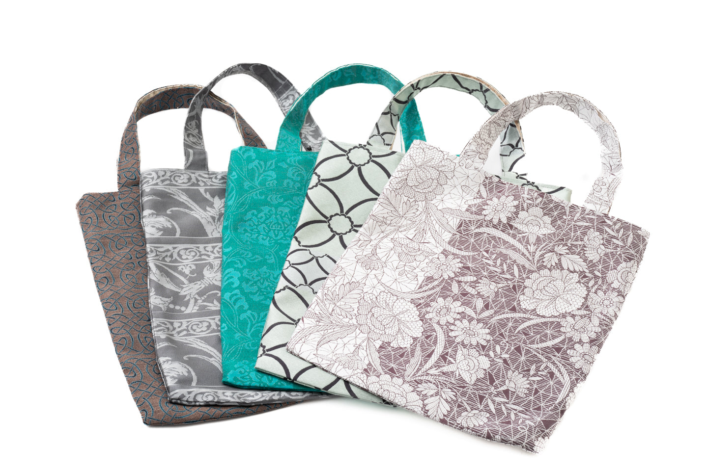 【テナライトート(手習いトート・エコバッグ)】花七宝柄/紹巴織