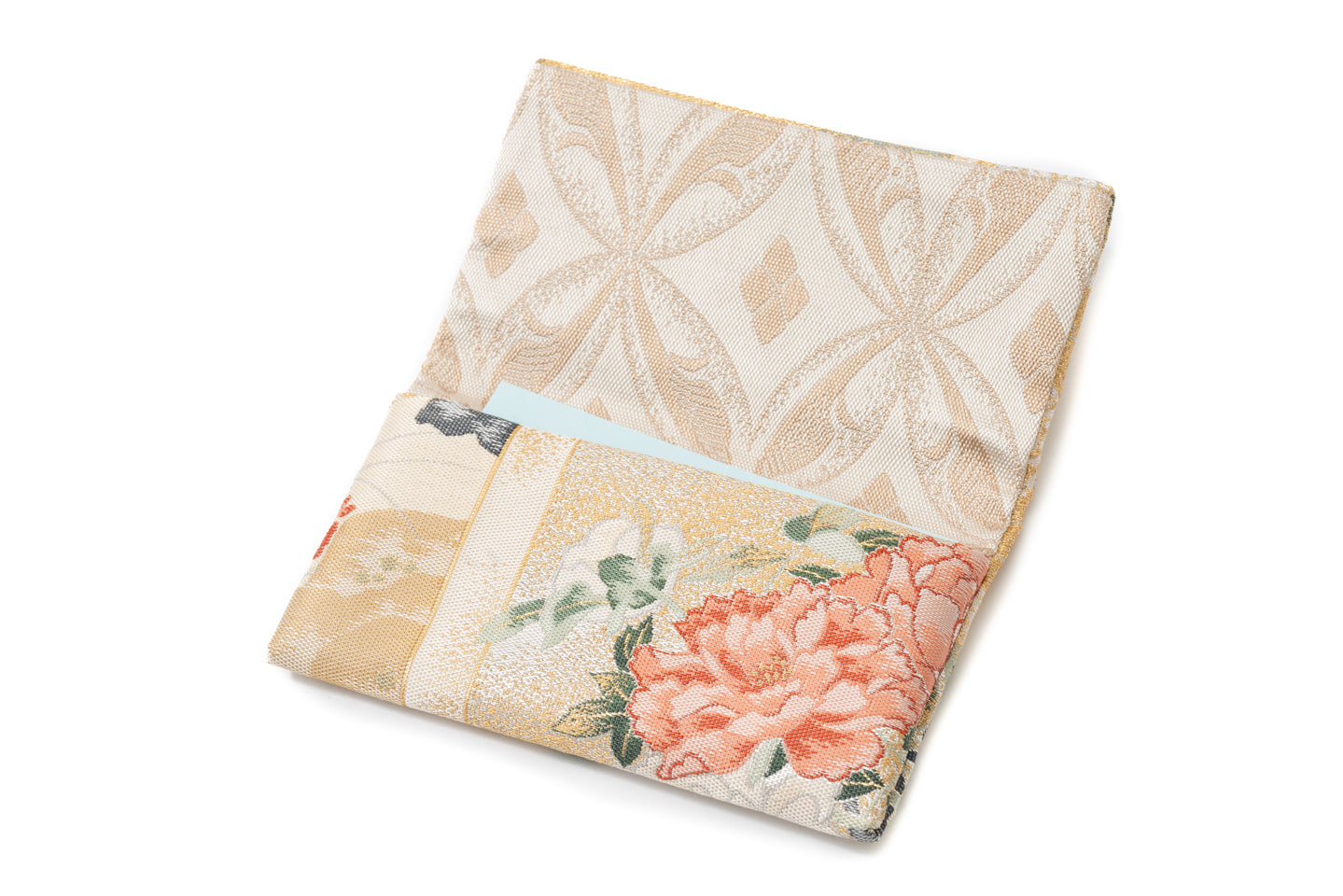 【絹の名刺入れ】雅趣草花図/紹巴織