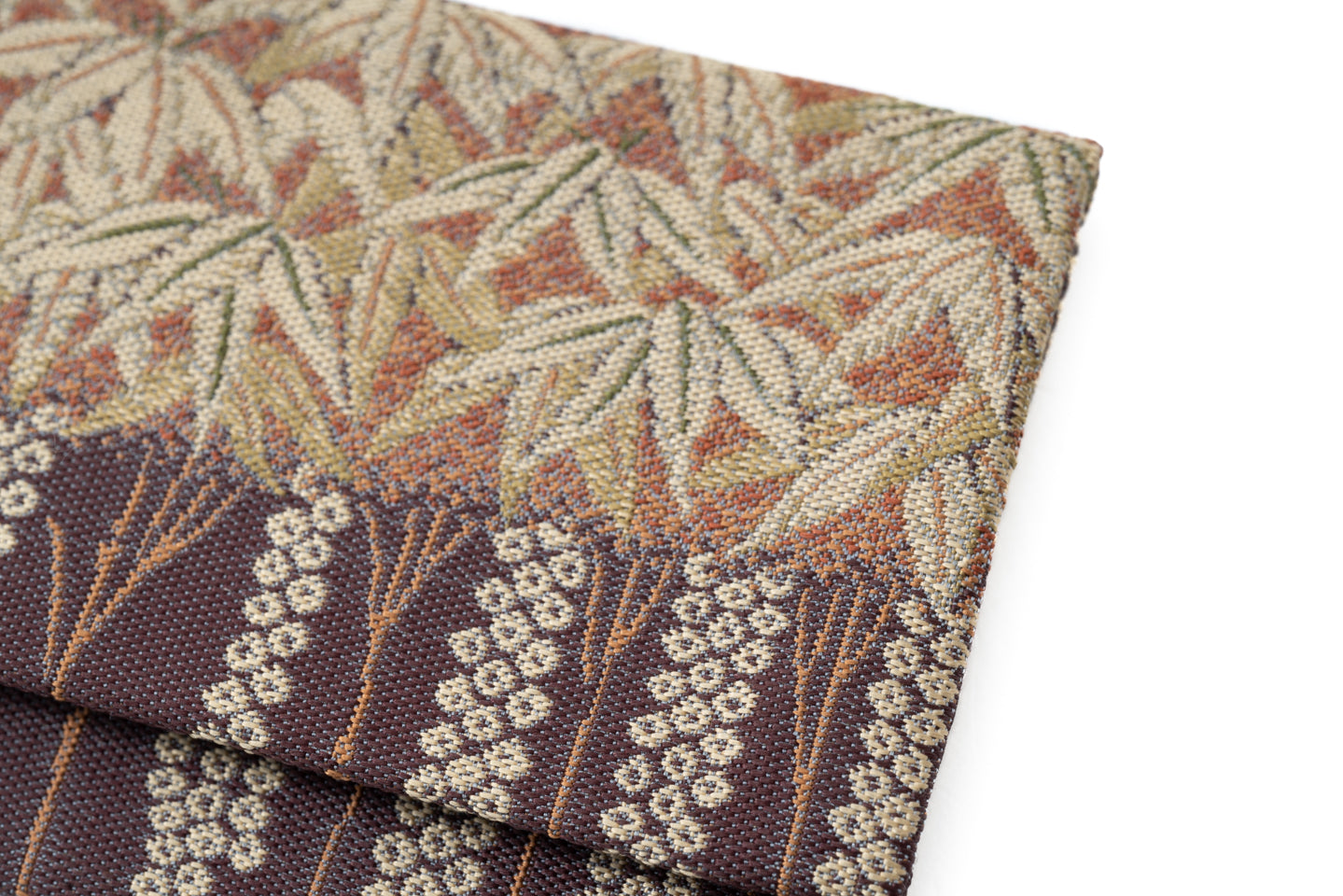 【絹の名刺入れ】麹塵染 鹿の子竹柄/紹巴織