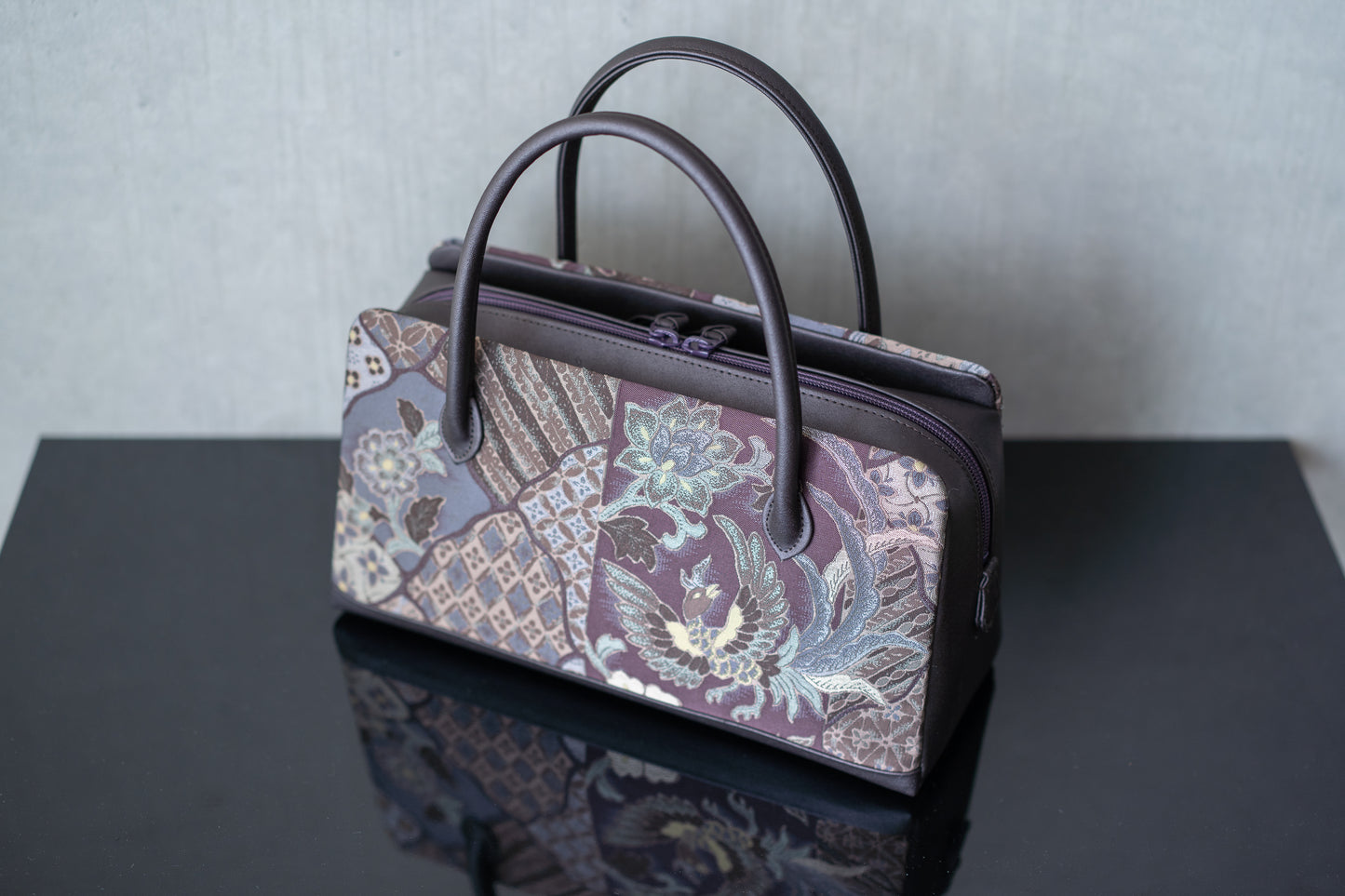 【麹塵染の利休バッグ】鳳凰/紹巴織