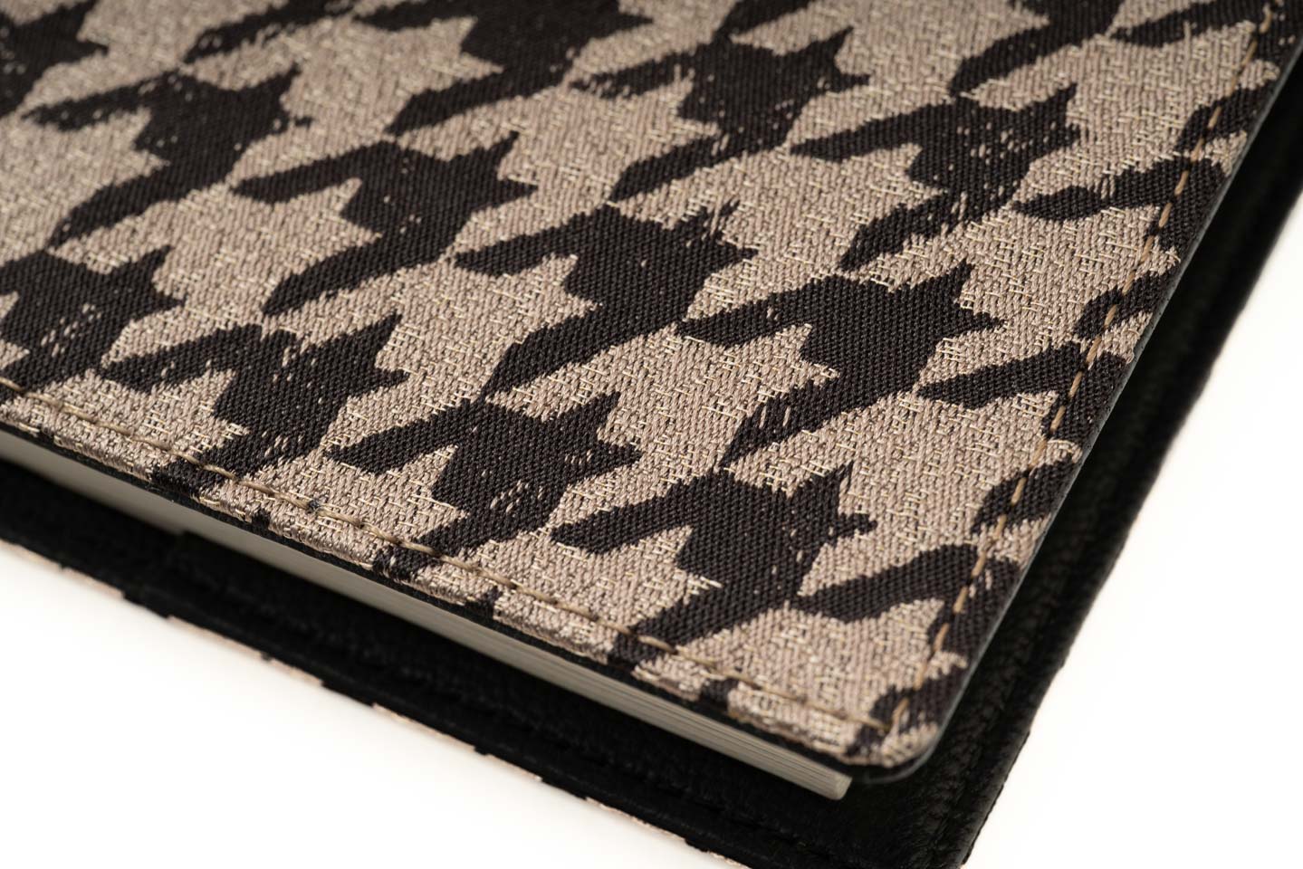 Online限定【千鳥格子のブックカバー】黒茶/二重織