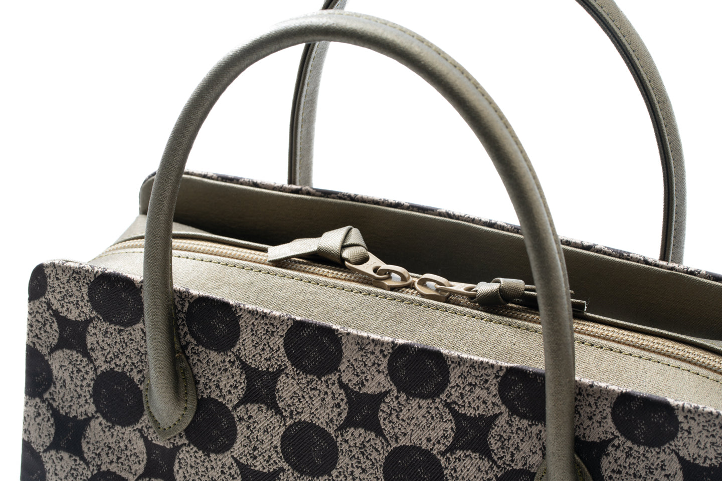 【南蛮七宝の利休バッグ】二重織(茶黒)/ダックジュエル仕様