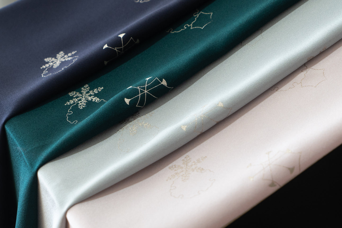 【仙福屋の帯揚げ】雪輪雪花柄 全4色