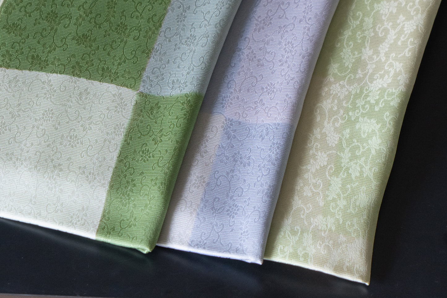 【仙福屋のメッシュ織のオールシーズン帯揚げ】地紋変わり市松