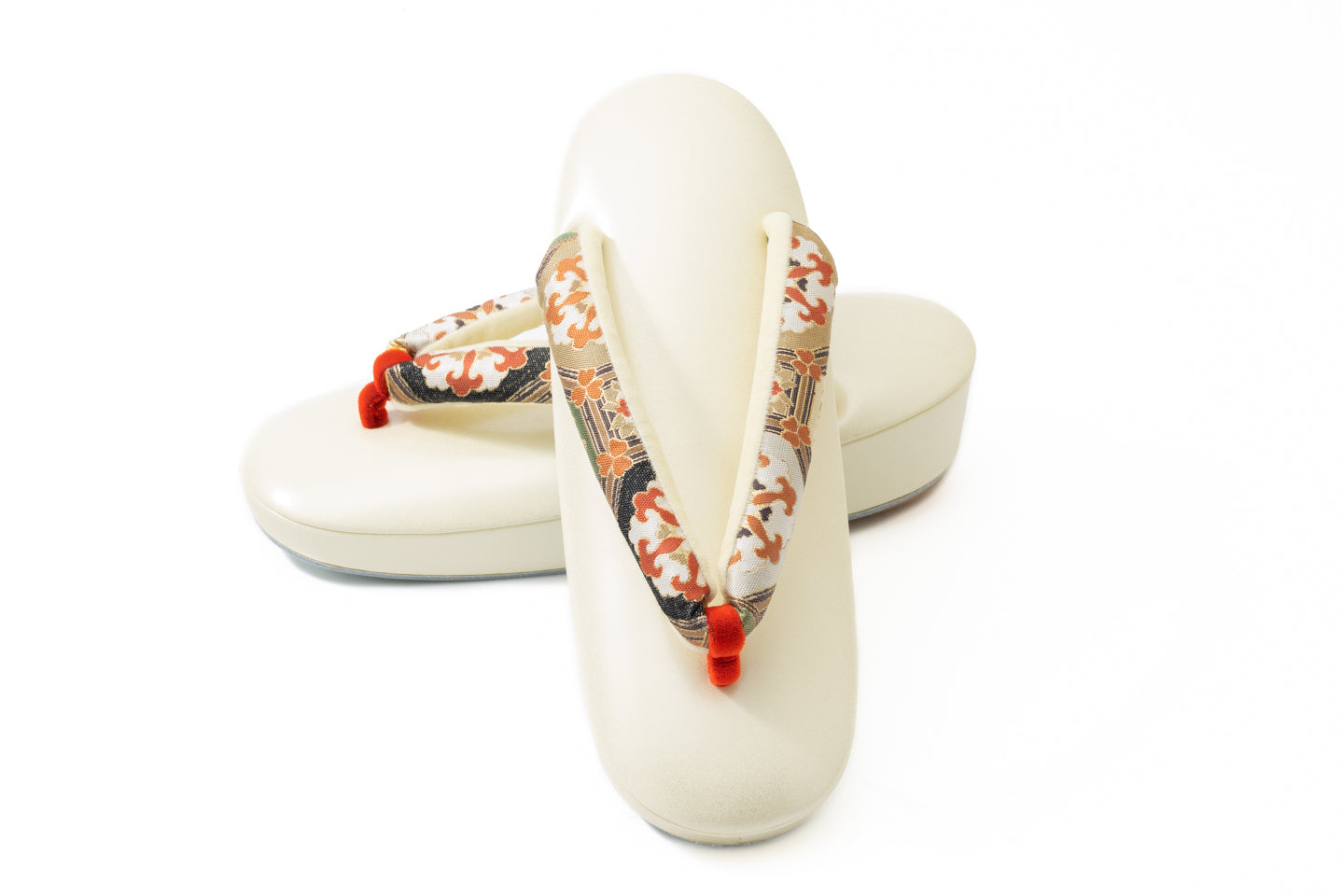 アウトレット【本革真綿入り一段草履/Mサイズ】紹巴織