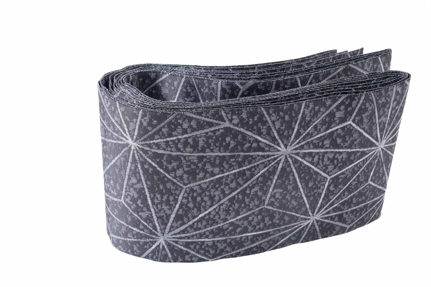 即納品【漢錦の半幅帯】麻の葉/墨黒| 京都西陣 となみ織物/仙福屋宗介
