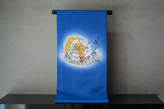 生産限定品【CandyCircusの名古屋帯】作品名:parede/しぼ織+手描き友禅 ver,2