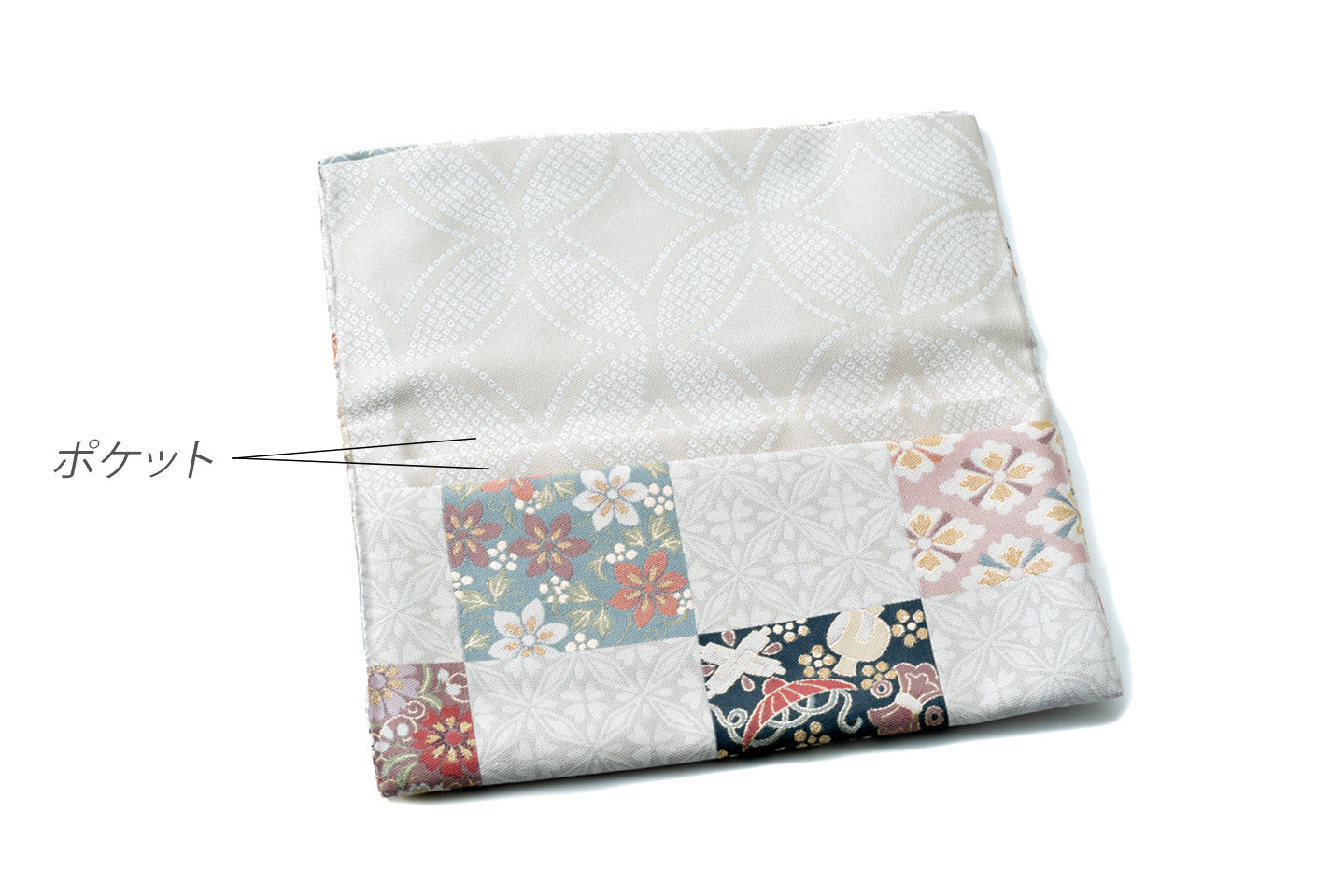 会員限定【利休バッグ・懐紙入れセットのオーダーメイド】乱菊柄/麹塵染