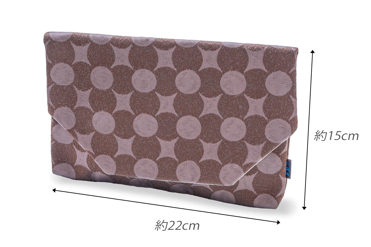 【南蛮七宝の帯クラッチ】茶と黒(中は本革)/大きめ数寄屋袋(10inch)