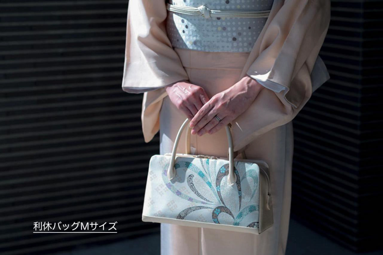 会員限定/受注制作【南蛮七宝の利休バッグ(SorMサイズ)】二重織/青茶