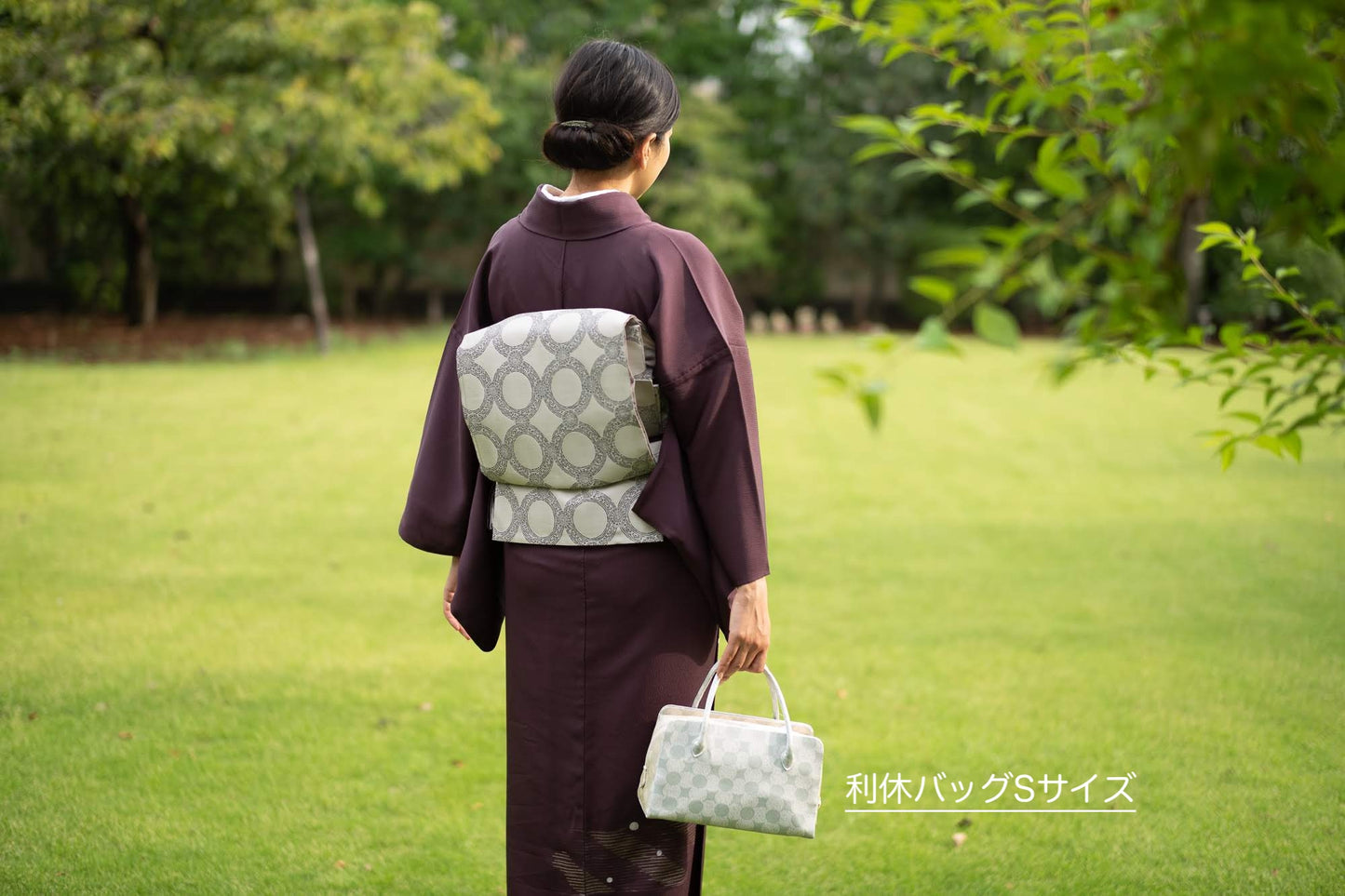会員限定/受注制作【南蛮七宝の利休バッグ(SorMサイズ)】紹巴織/淡いベージュ濃淡