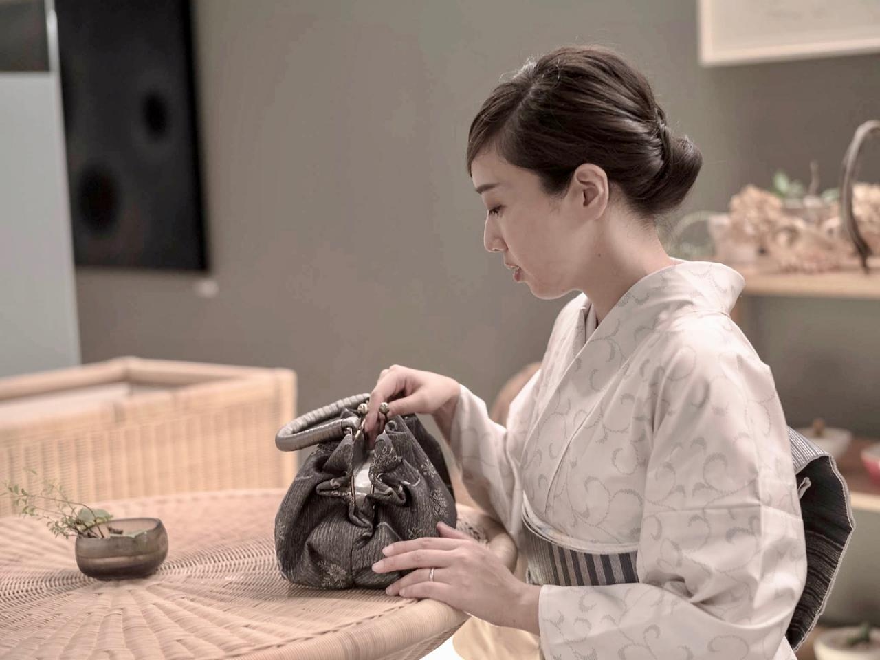 【しぼ織のふわふわバッグ】経ぼかし/作楽