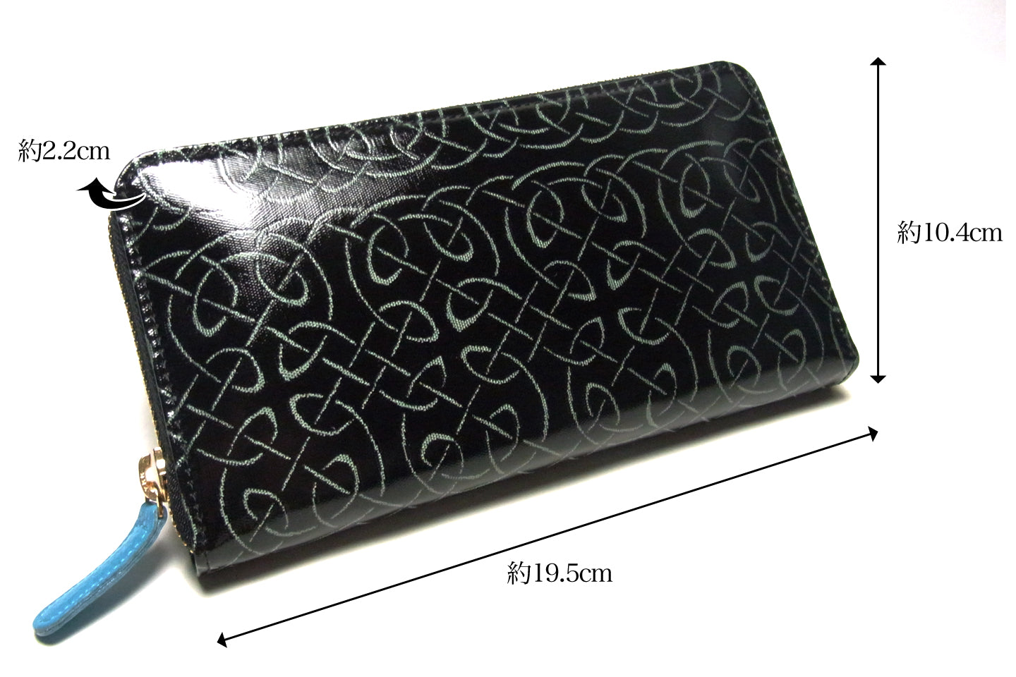 【仙福屋のコ型財布】CelticCeltic ケルト文様/濃茶×グレー/紹巴織(西陣織コーティング)
