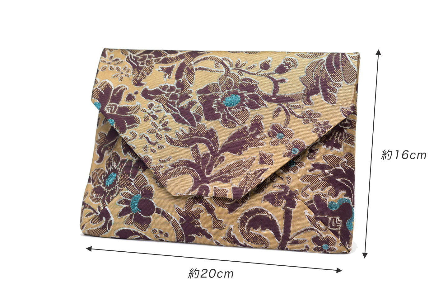 【紹巴織の数寄屋袋】シルクロード文様(臙脂色)