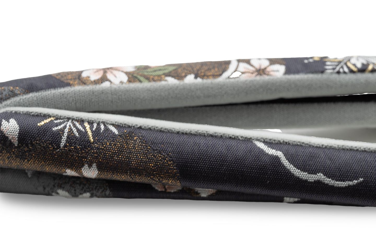 【金銀花の花緒】紹巴織/雪の結晶花散らし