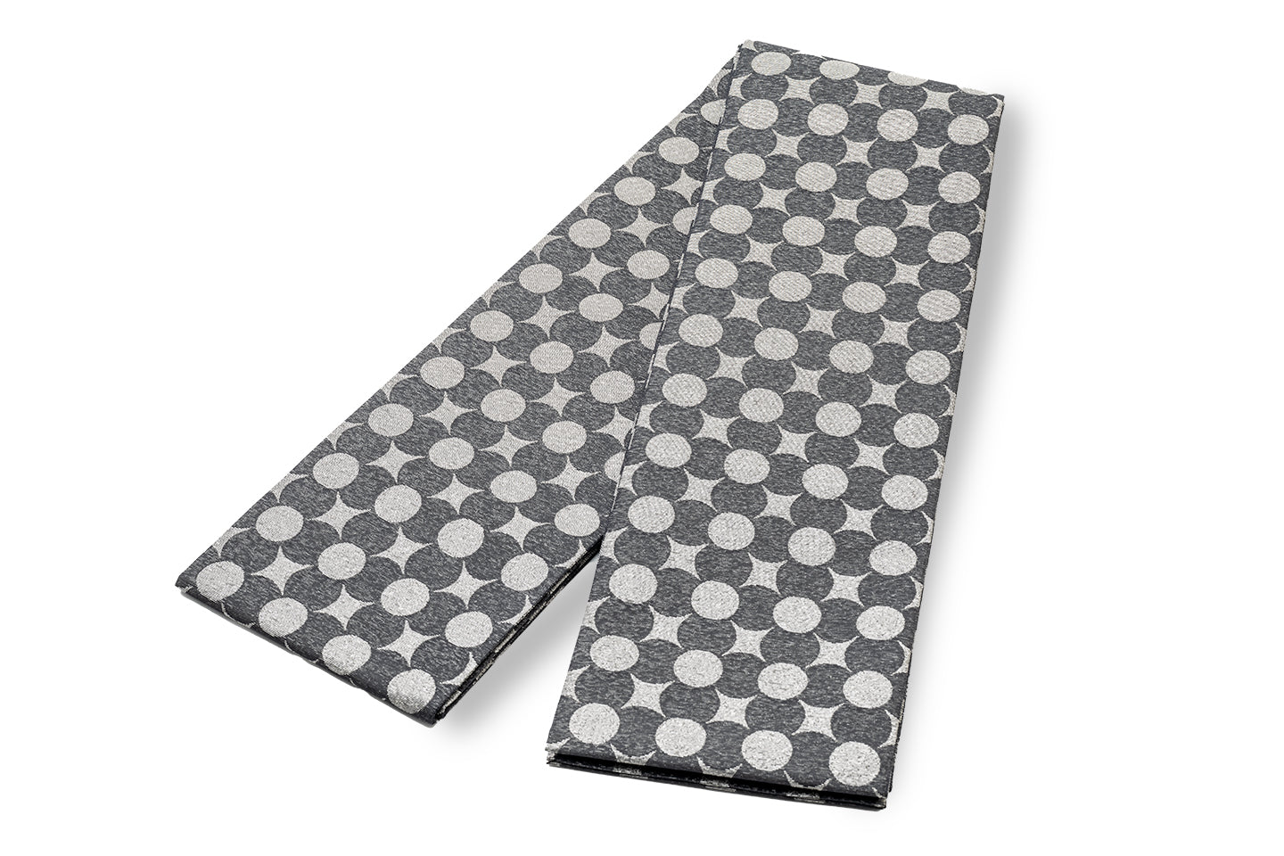 Online限定/即納品【総紗縫の半巾】南蛮七宝文様/黒×シルバー