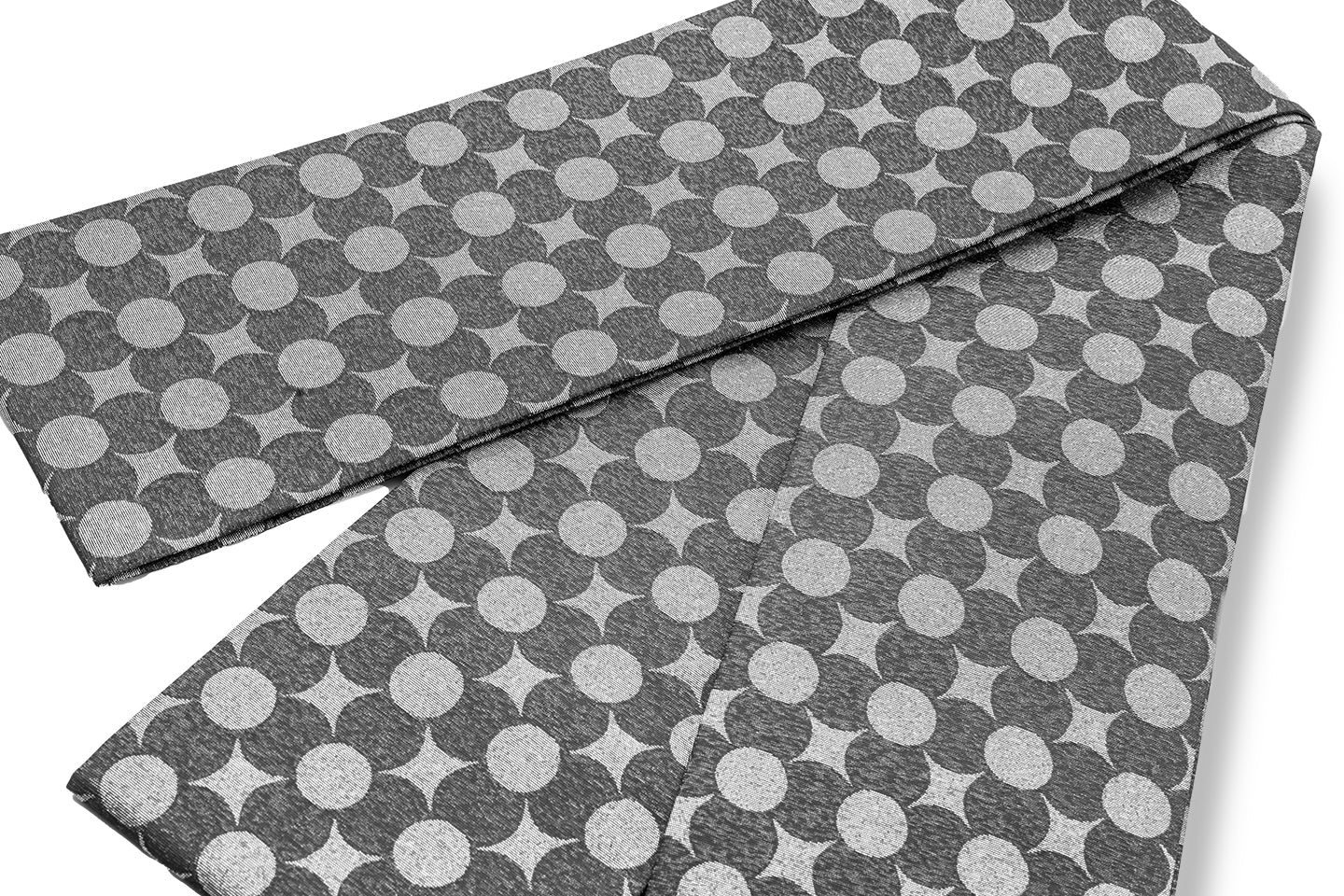 Online限定/即納品【総紗縫の半巾】南蛮七宝文様/黒×シルバー