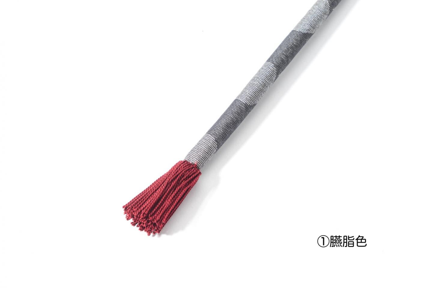 Online限定【南蛮七宝の丸ぐけ帯締め】総紗縫/濃いグレー(房は全3種類)