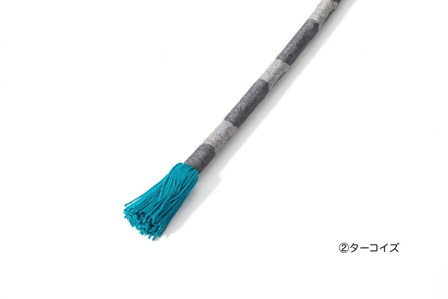 Online限定【南蛮七宝の丸ぐけ帯締め】総紗縫/濃いグレー(房は全3種類)