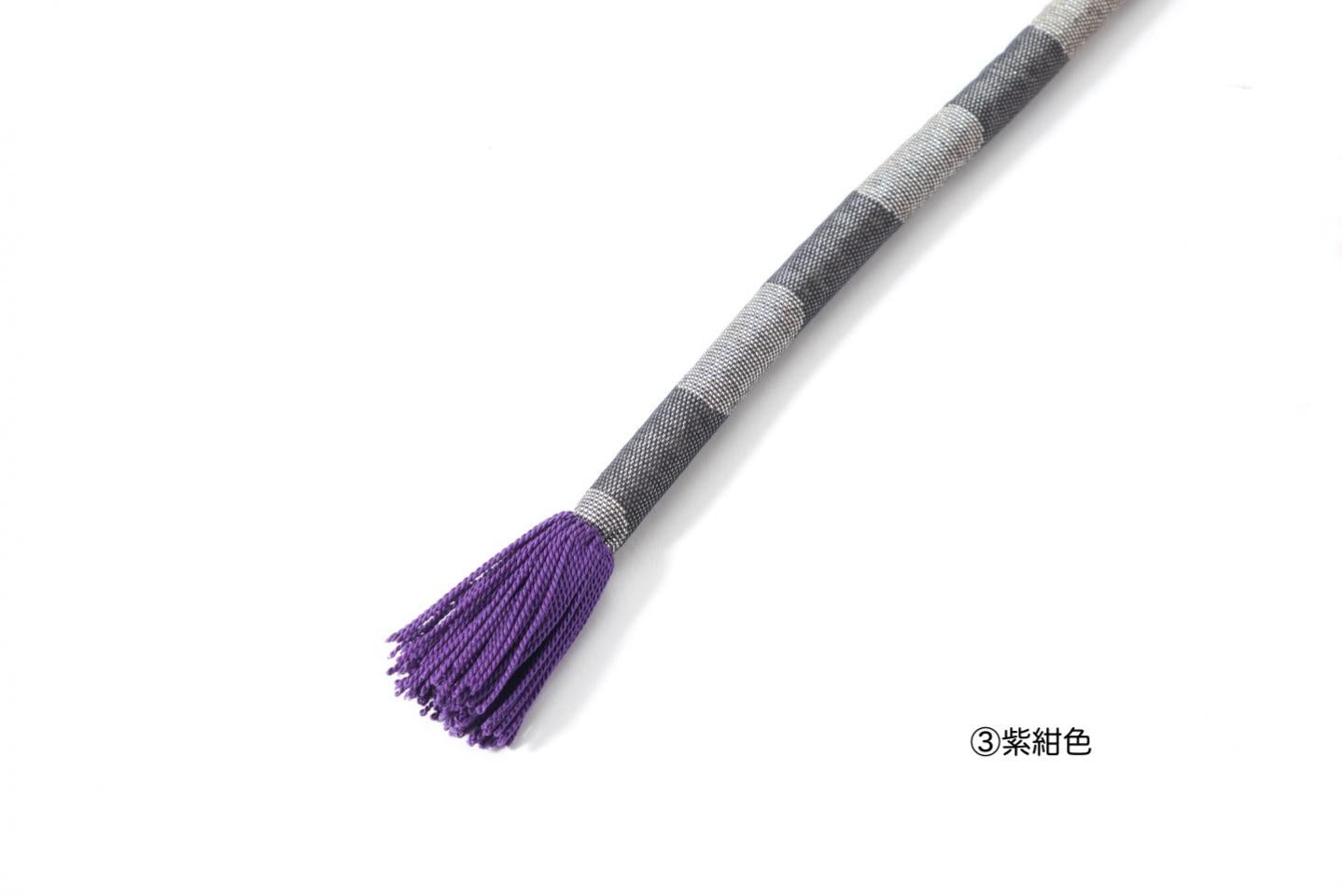 Online限定【南蛮七宝の丸ぐけ帯締め】総紗縫/濃いグレー(房は全3種類)