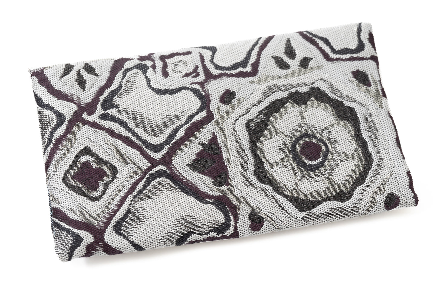 【絹の名刺入れ】麹塵染 更紗幾何学柄/紹巴織 Vol.2