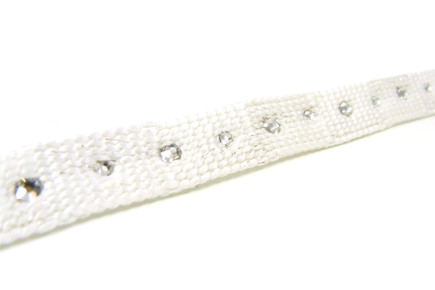 クリスタルガラス付き三分紐【白色×クリア】