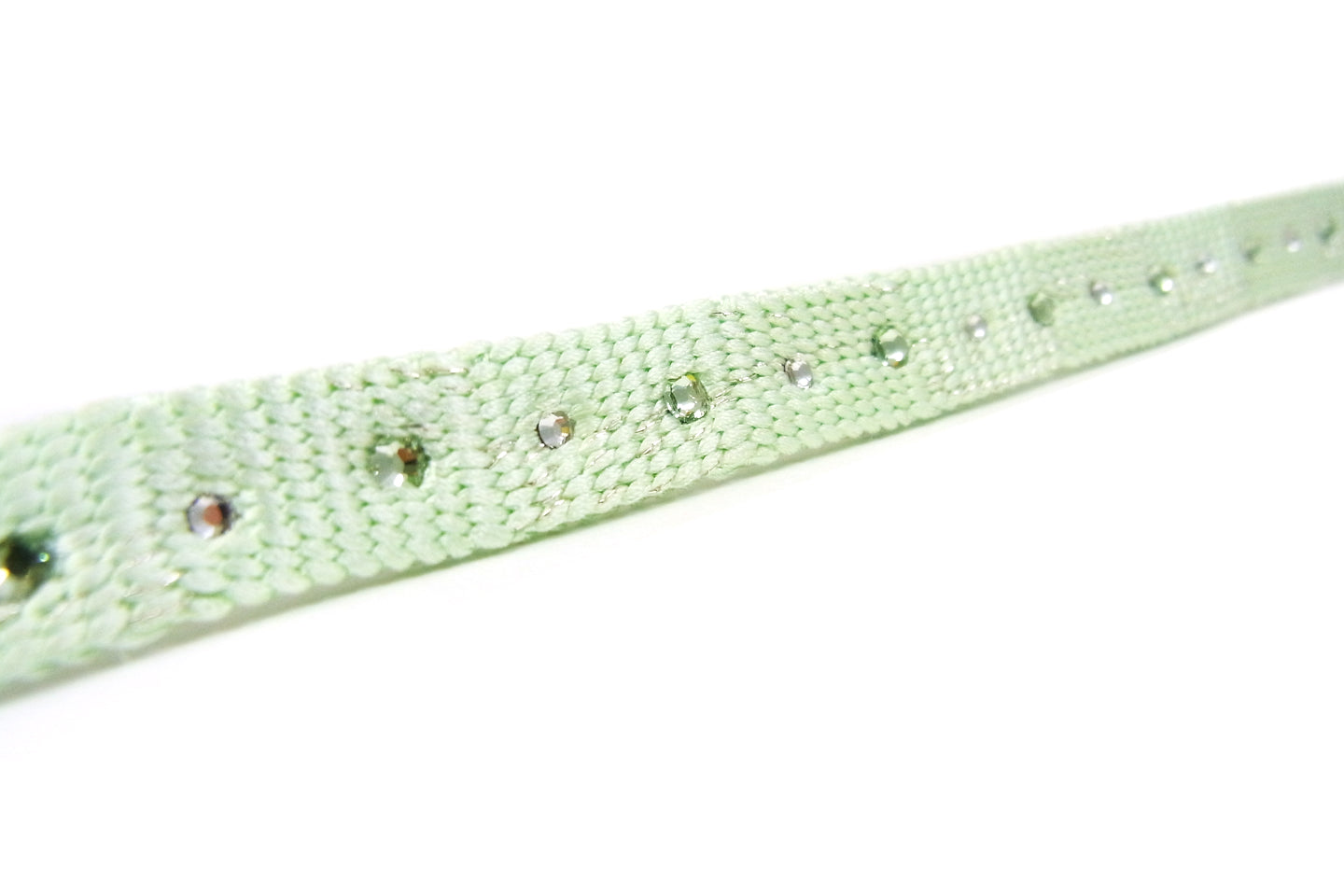 クリスタルガラス付き三分紐【黄緑色×ペリドット】