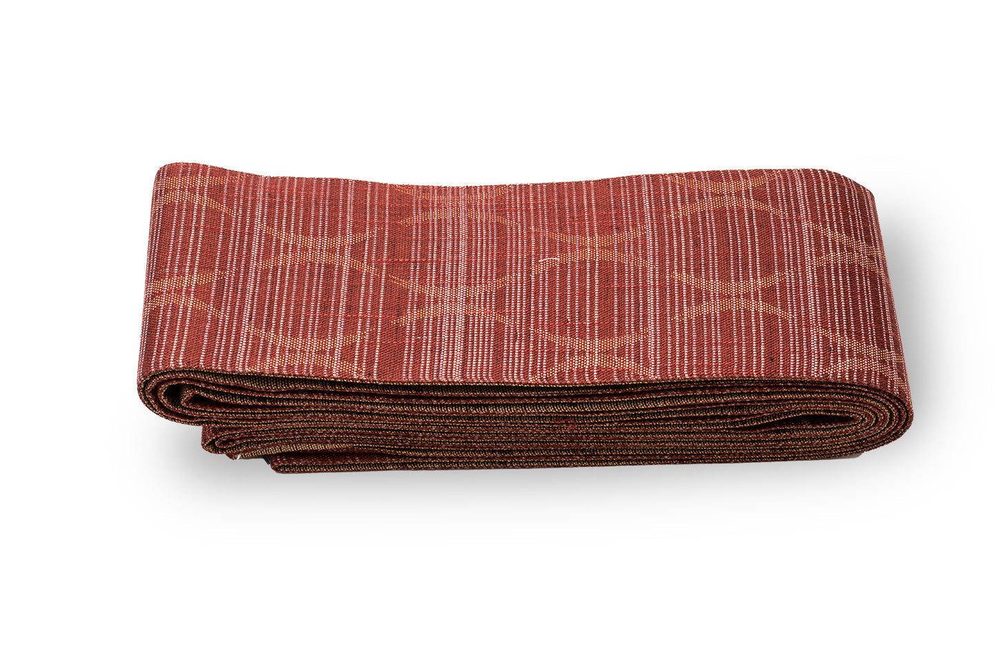 即納品【600経紬の角帯】立湧柄/臙脂色(両面仕様)