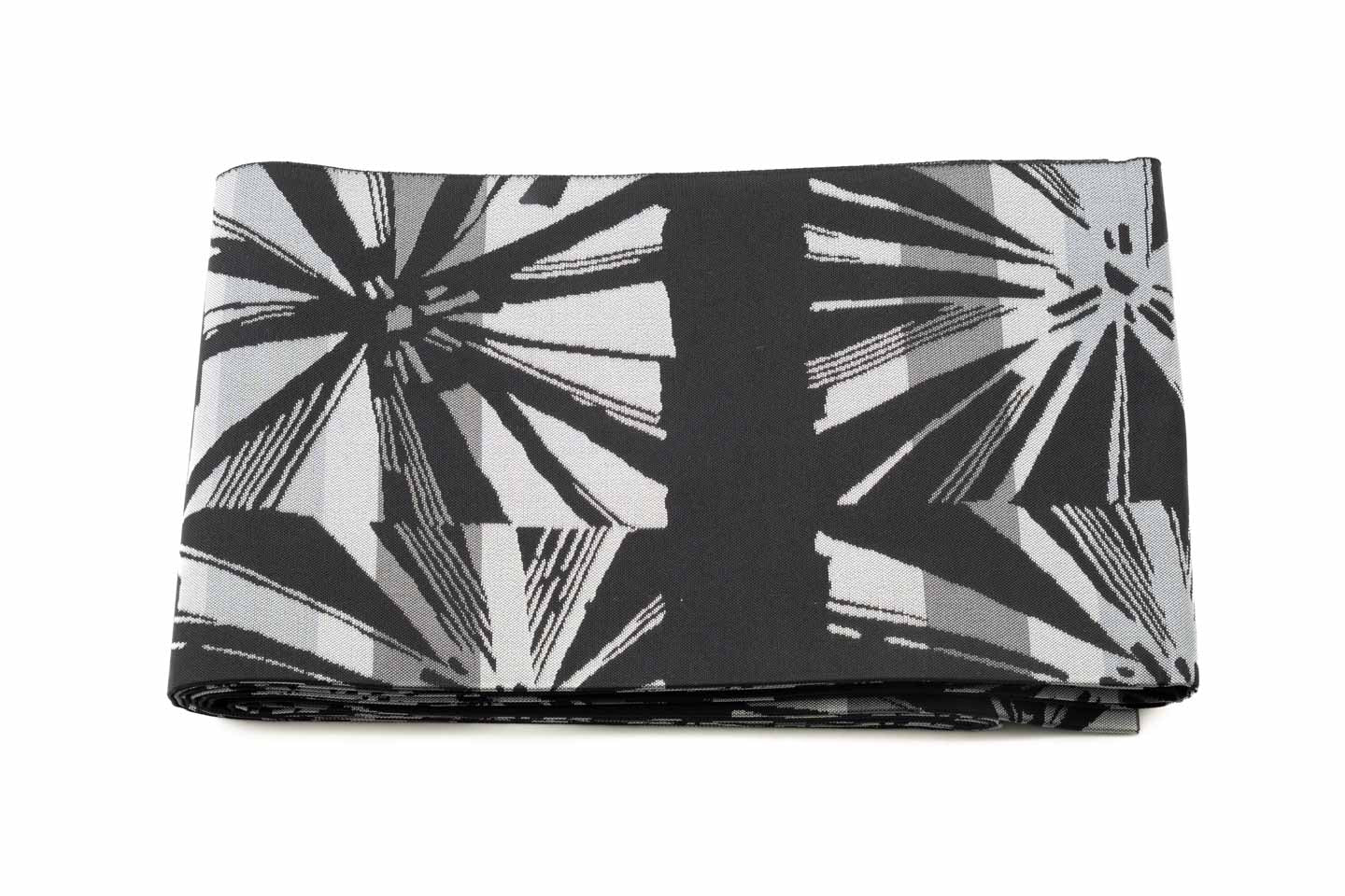 Online限定/即納品【畦織の半幅帯】松葉柄/黒