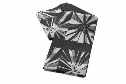 Online限定/即納品【畦織の半幅帯】松葉柄/黒