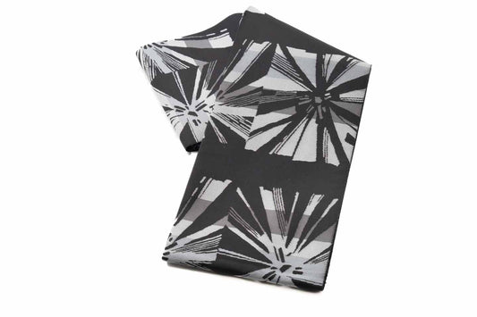 Online限定/即納品【畦織の半幅帯】松葉柄/黒