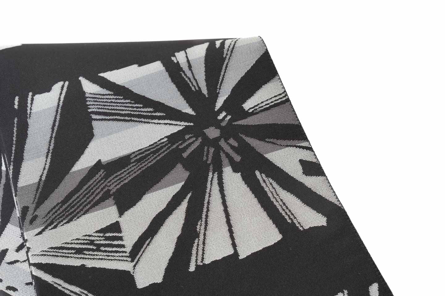 Online限定/即納品【畦織の半幅帯】松葉柄/黒