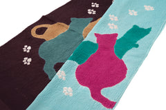 【仙福屋のプレミアム絞り帯揚げ】かげ猫と猫のあしあと