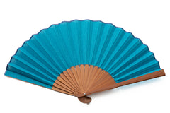 Online限定【総紗縫の無地扇子】ターコイズ