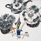 生産限定品【CandyCircusの名古屋帯】作品名:chu chu cup flowery /しぼ織＋手描き友禅 8