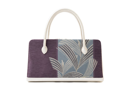 受注制作【麹塵染の利休バッグ】若松柄/紹巴織