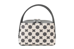 【南蛮七宝の2Wayプティバッグ】紹巴紬織(焦茶×ベージュ)