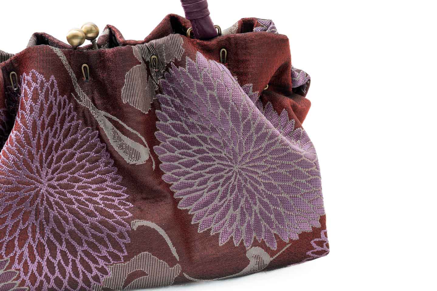 【異文織のふわふわバッグ】麹塵染/ムジナギク