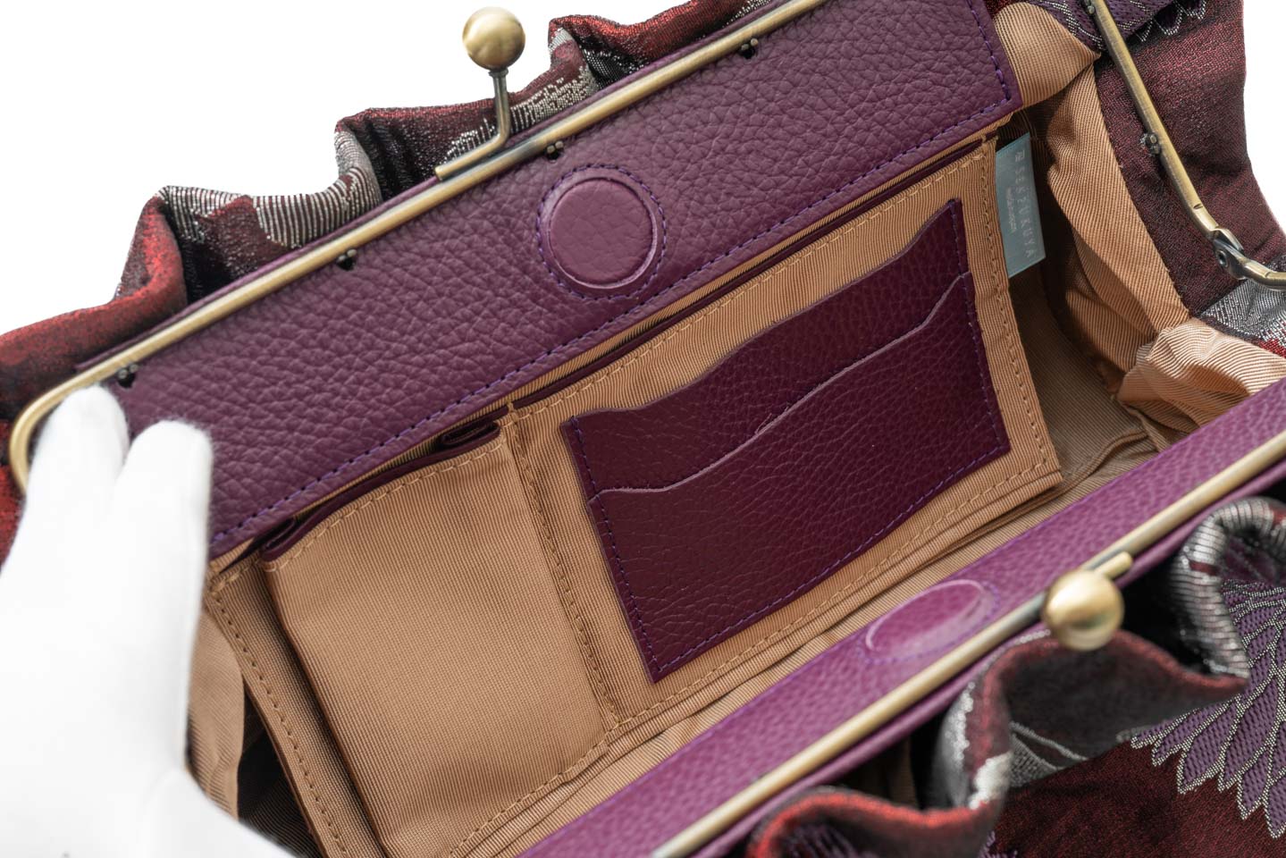 【異文織のふわふわバッグ】麹塵染/ムジナギク