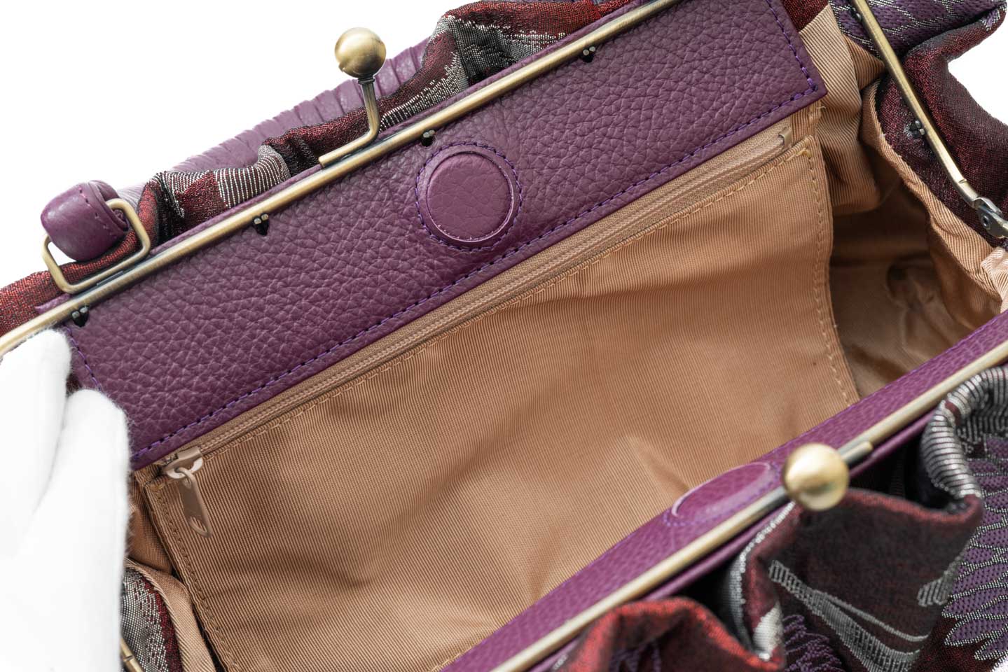 【異文織のふわふわバッグ】麹塵染/ムジナギク