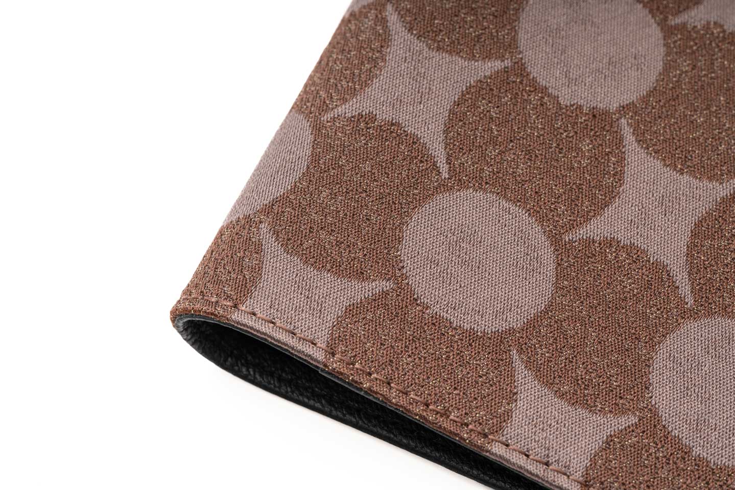南蛮七宝のブックカバー_茶濃淡/二重織(西陣織)文庫本サイズ_Online限定_仙福屋宗介