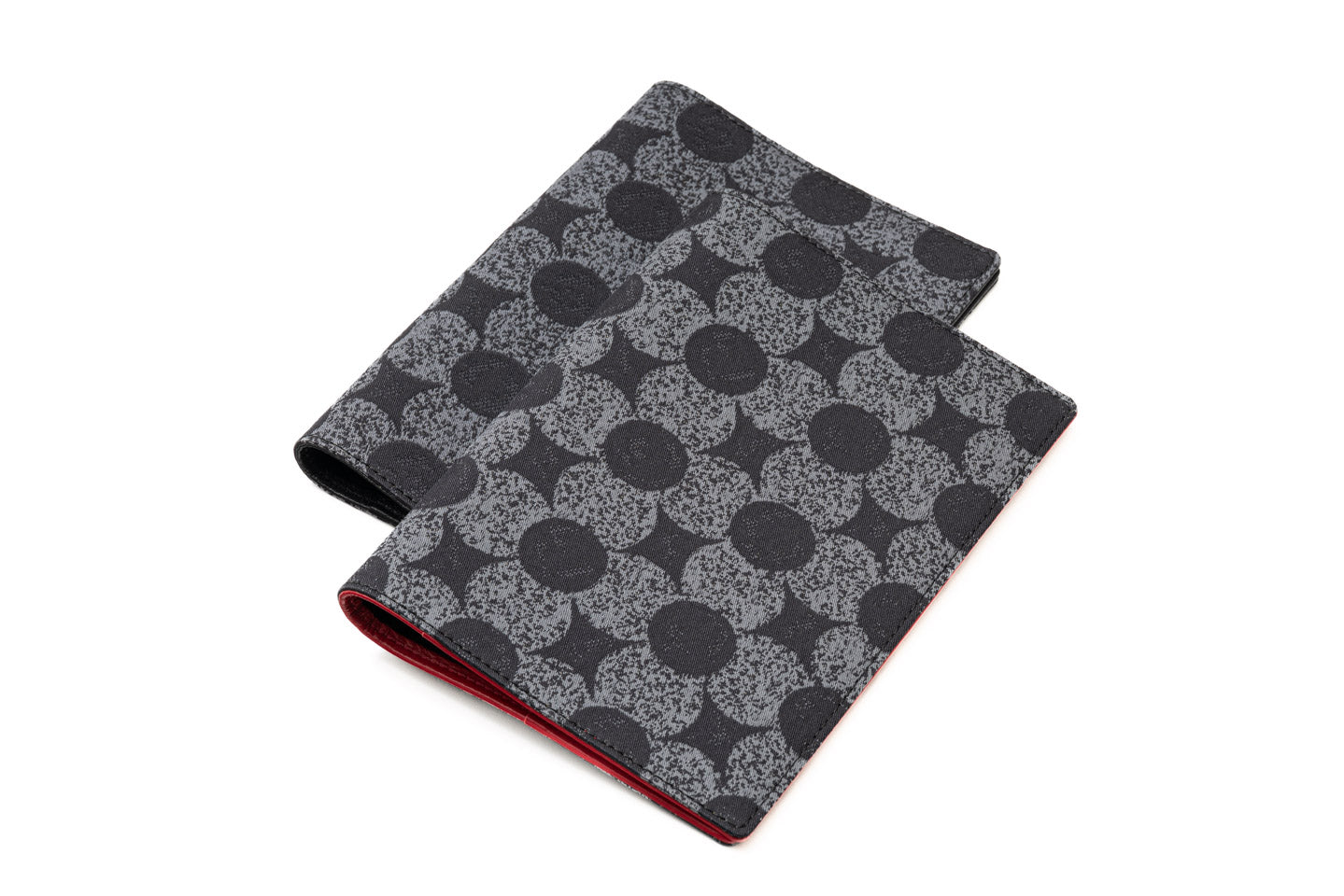 南蛮七宝のブックカバー_濃いグレー濃淡/二重織(西陣織)文庫本サイズ_Online限定_仙福屋宗介