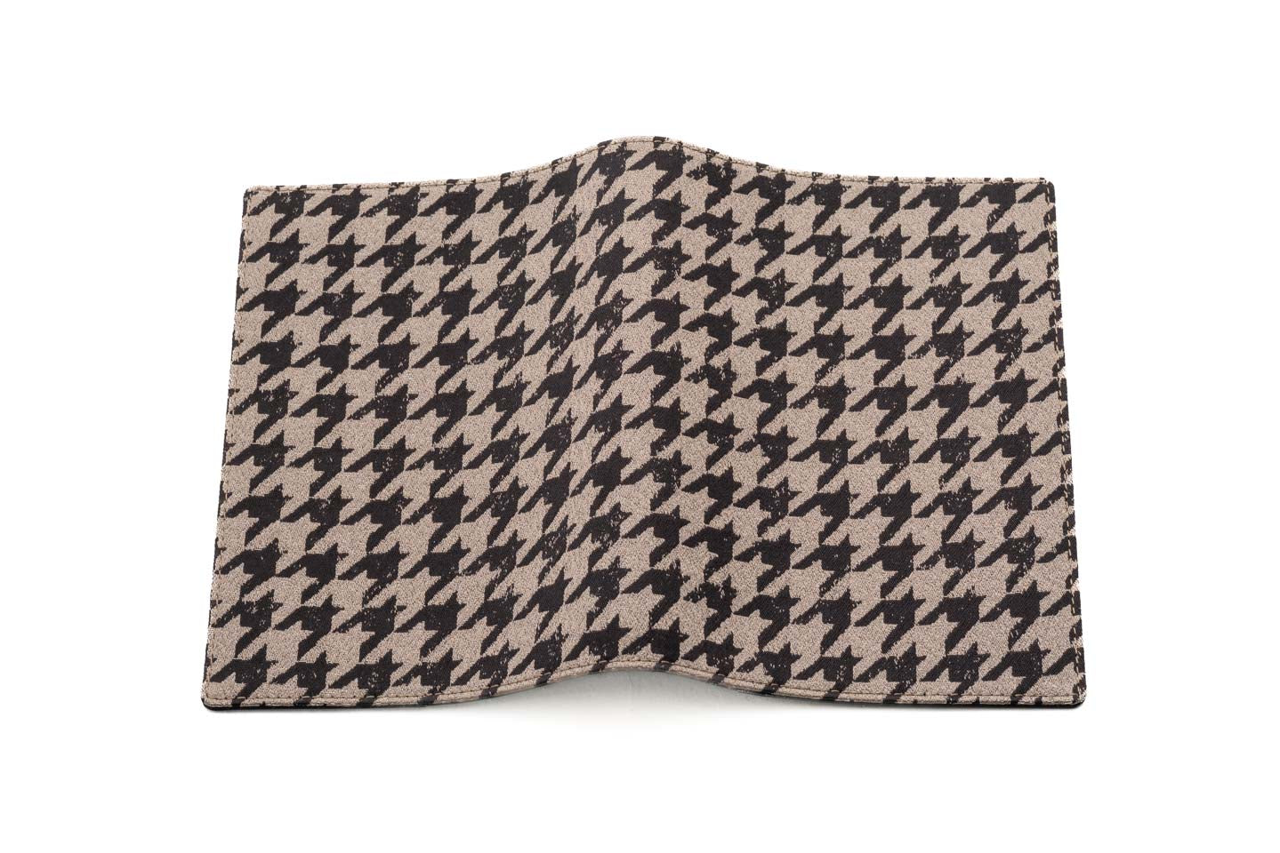 Online限定【千鳥格子のブックカバー】黒茶/二重織