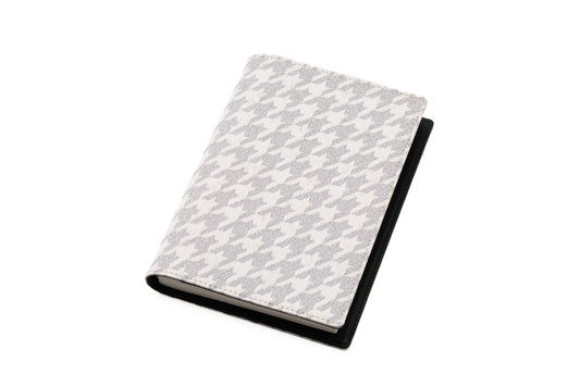 Online限定【千鳥格子のブックカバー】白グレー/二重織