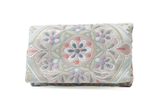 【絹の名刺入れ】ジュエルフラワー/緞子織 B