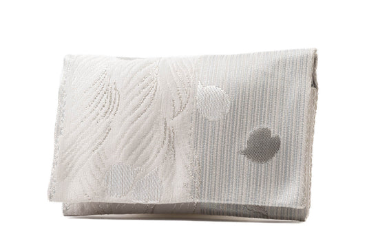 【プラチナ箔 絹の名刺入れ】桜に波/瑞祥錦織