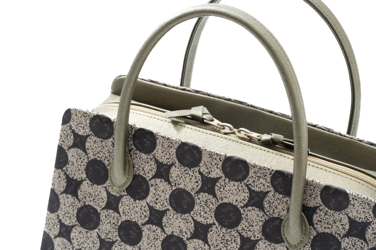 【南蛮七宝の利休バッグ】二重織(茶黒)/ダックジュエル仕様