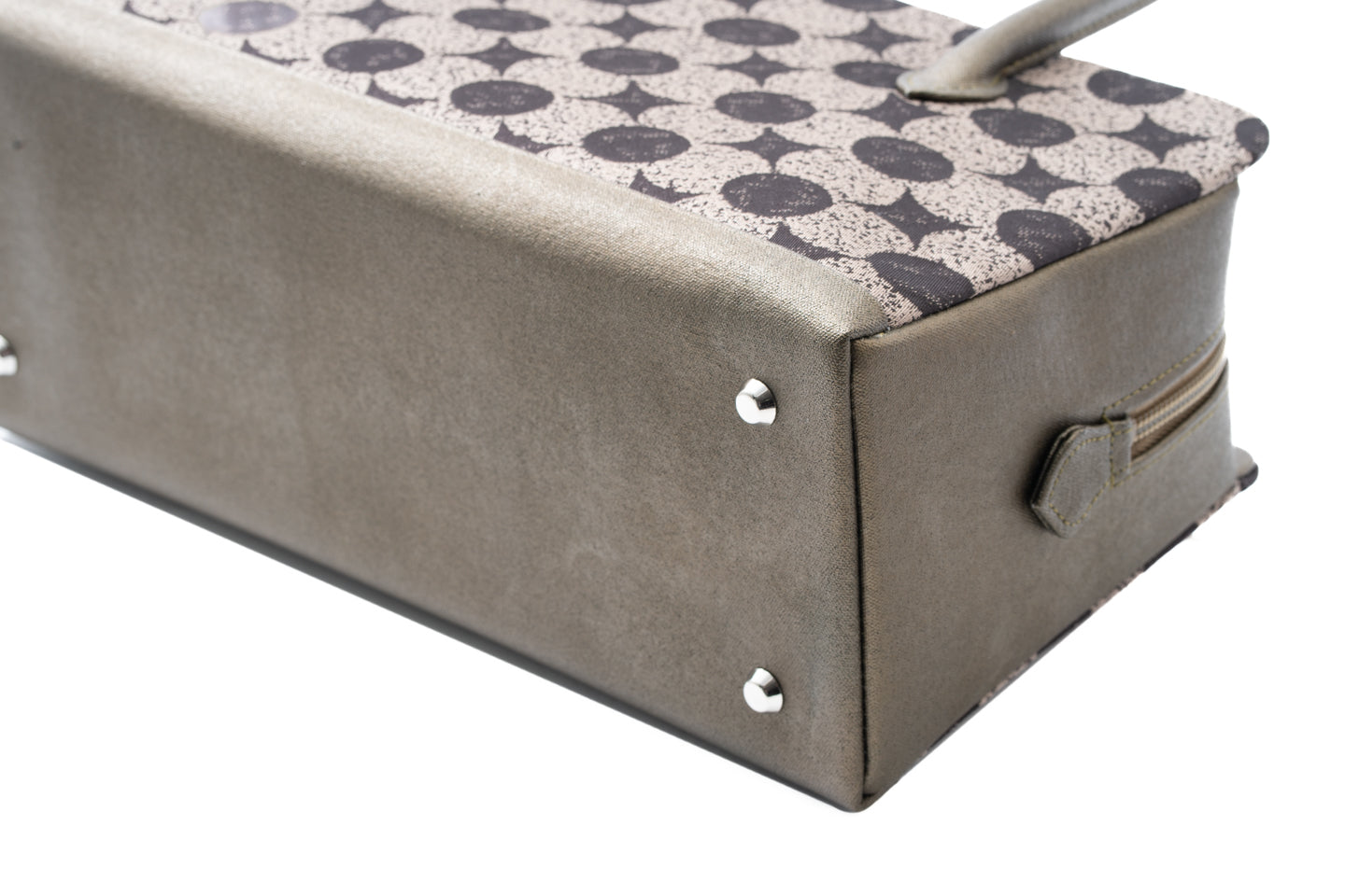 【南蛮七宝の利休バッグ】二重織(茶黒)/ダックジュエル仕様